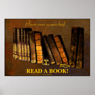 READ A BOOK Educational Literacy Poster