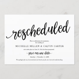 Reagendado Casamento, Preto, Cartão de Anúncio