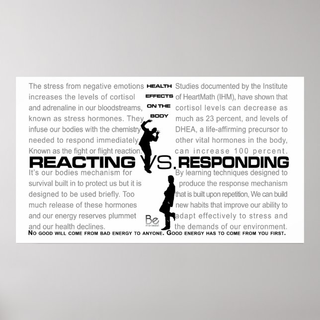 Reagindo VS Respondendo Poster (Frente)