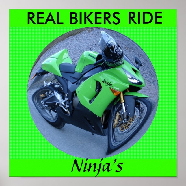 REAL BIKERS RIDE NINJA'S POSTER (Frente)