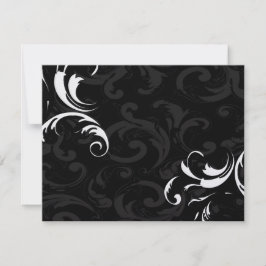 Real Black Swirls Wedding RSVP