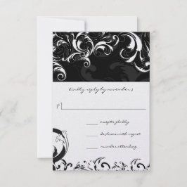 Real Black Swirls Wedding RSVP