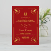 Real Casamento Chinês Vermelho e Dourado Felicidad