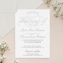 Real Casamento de Script Chic Silver