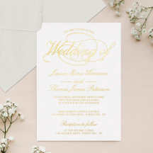 Real Casamento de Script Dourado Chic