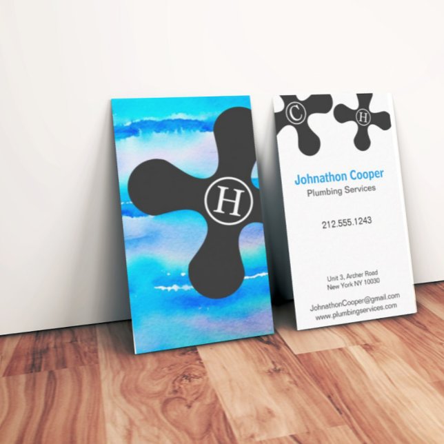 Real Estate Modern Watercolor Cartão de visita (Criador carregado)