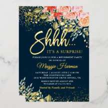 Real Foil Azul Dourado Surpresa Floral