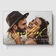 *REAL FOIL* Script Elegante 2-Foto Moderno Casamen