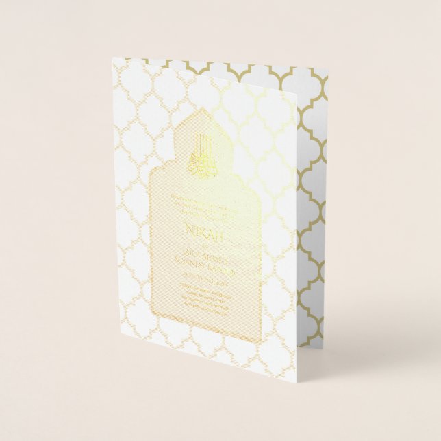REAL Gold Foil Musculoso Convite para Casamento Is (Frente)