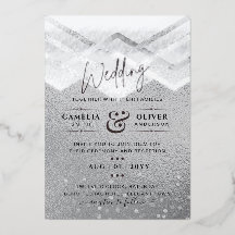 REAL SILVER FOIL All-in-1 Wedding QR Code Glam