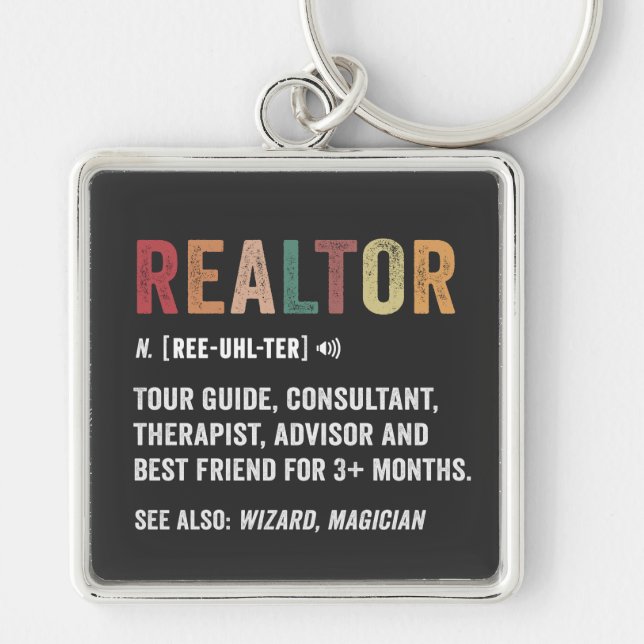 Realtor Real Estate Funny Cote Premium Chaveiro (Frente)
