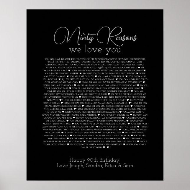 reason we love you poster Black 90 (Frente)