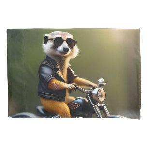 Rebel Meerkat: Penas, óculos de sol e motocicleta