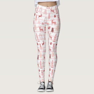 Rebelde e leggings de padrão de árvore de Natal