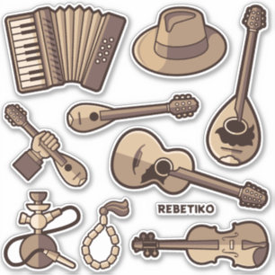 Rebetiko Ícones do conjunto de adesivos