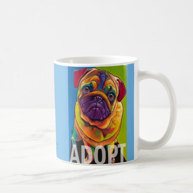 Reboque o Pug ADOTAM a caneca por queimaduras de (Direita)