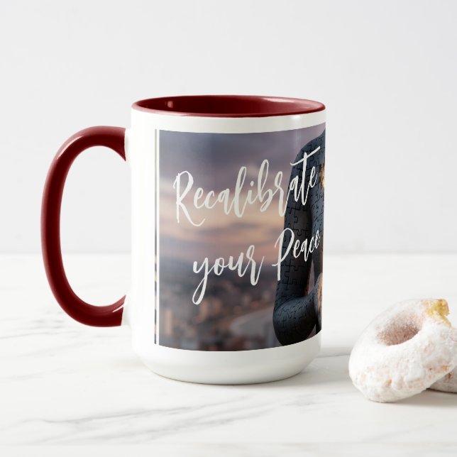 Recalibre Sua Paz – Caneca de Bem-Estar Emocional (Com Donut)