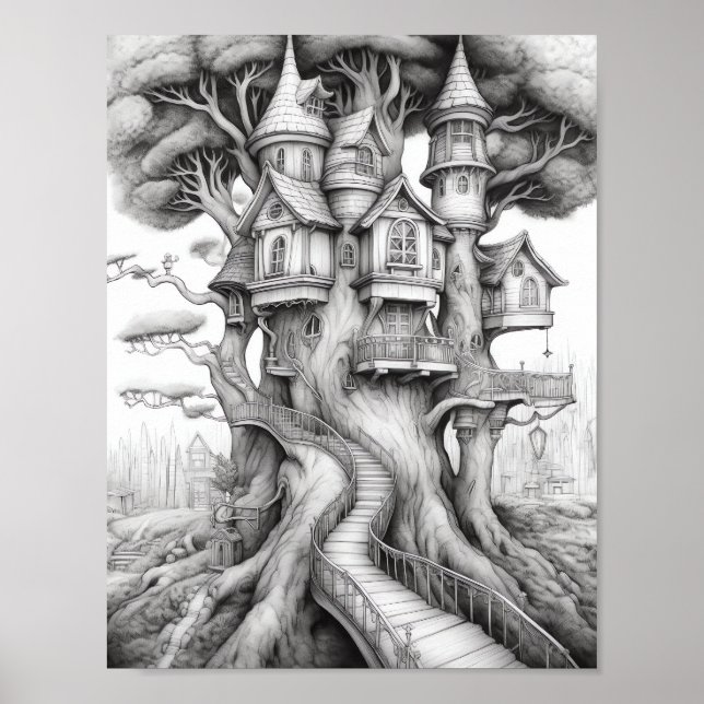 Recaxando Poster de Coloração de Paisagem (Frente)