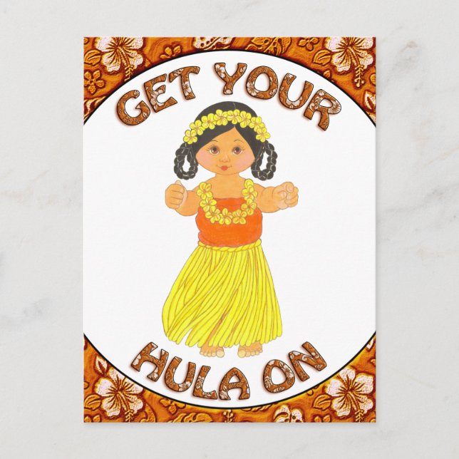 Receba Sua Hula No Cartão-Postal De Convite (Frente)