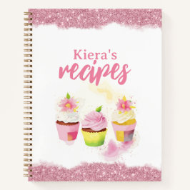Recebe notebook personalizado com Cupcake brilhant