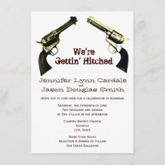 Recebendo Convites de Casamento de Armas de Cowboy