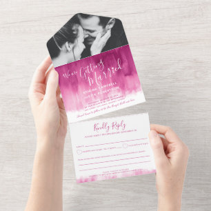 Recebendo texto de rsvp cor-de-rosa vermelho para