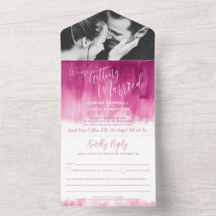 Recebendo texto de rsvp cor-de-rosa vermelho para