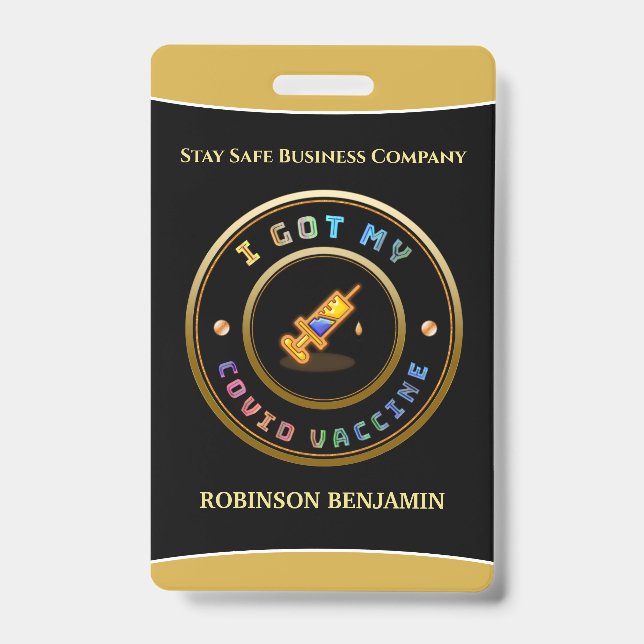 Recebi meu Crachá de Logotipo Comercial para Vacin (Frente)