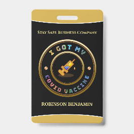 Recebi meu Crachá de Logotipo Comercial para Vacin