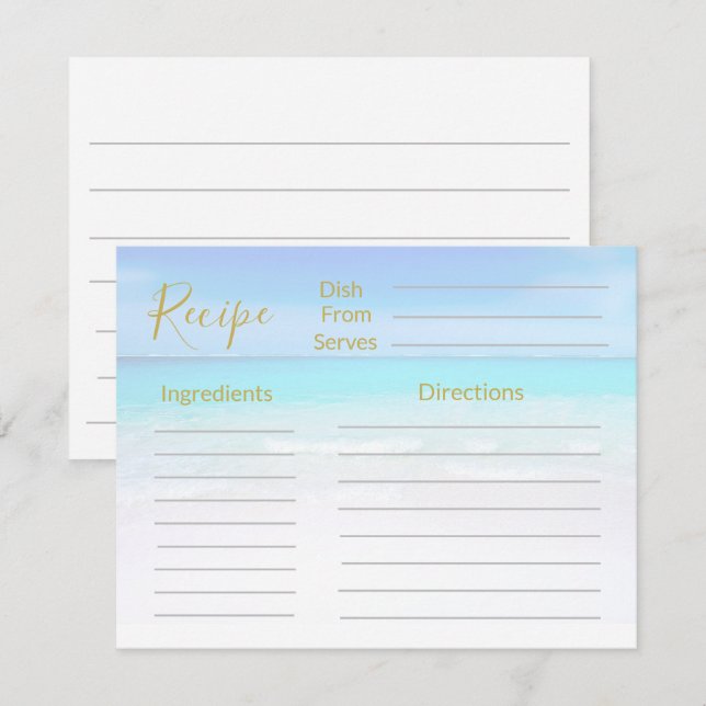 Receita Cena do Oceano Praia Azul Marinho  (Frente/Verso)