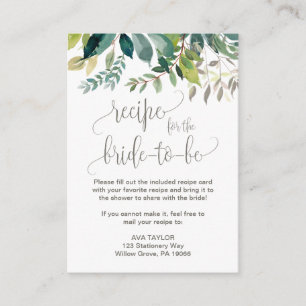 Receita da folha para o cartão da inserção