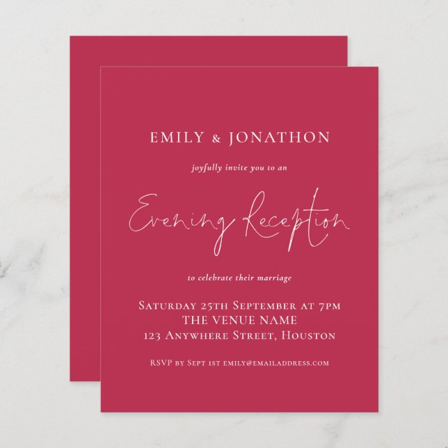 Receita da Noite de Casamento Magenta (Frente/Verso)