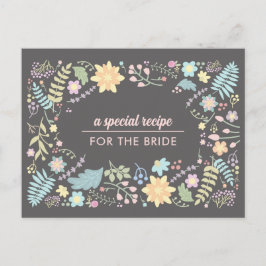 Receita da Noiva. Cartão de Casamento Floral Moder