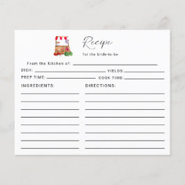 Receita da noiva do Chá de panela de mercado