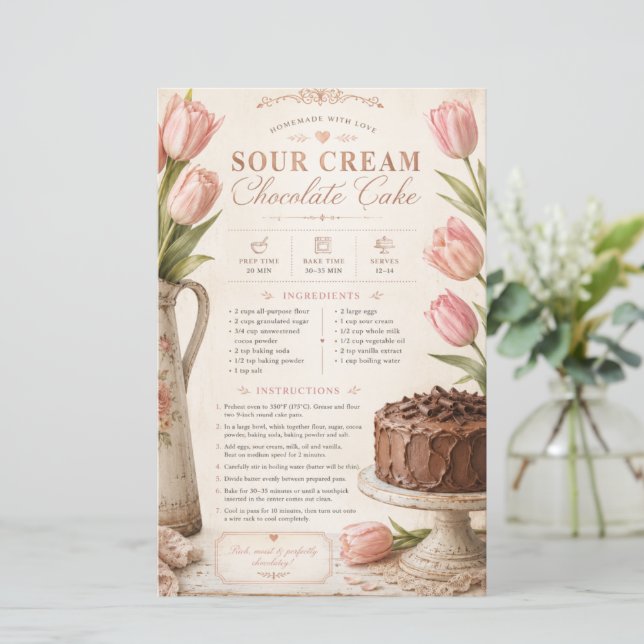 Receita de Bolo de Chocolate com Creme de Leite, C (Em pé/Frente)