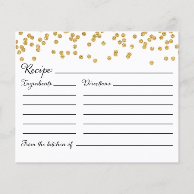 Receita de cartão para noiva, noiva e Chá de casam (Frente)