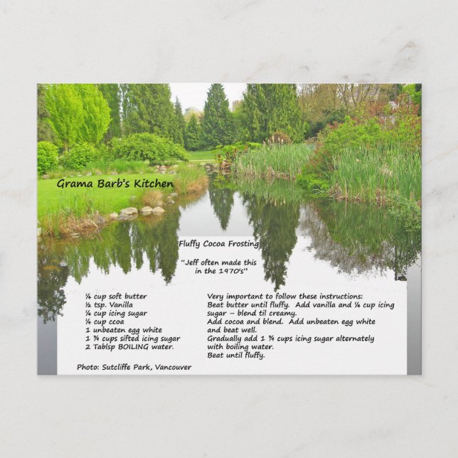 Receita de cartão postal de cobertura de cacau fof (Frente)