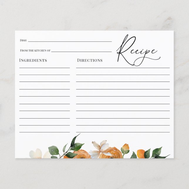 Receita de Chá de Noiva Orange Blossoms (Frente)