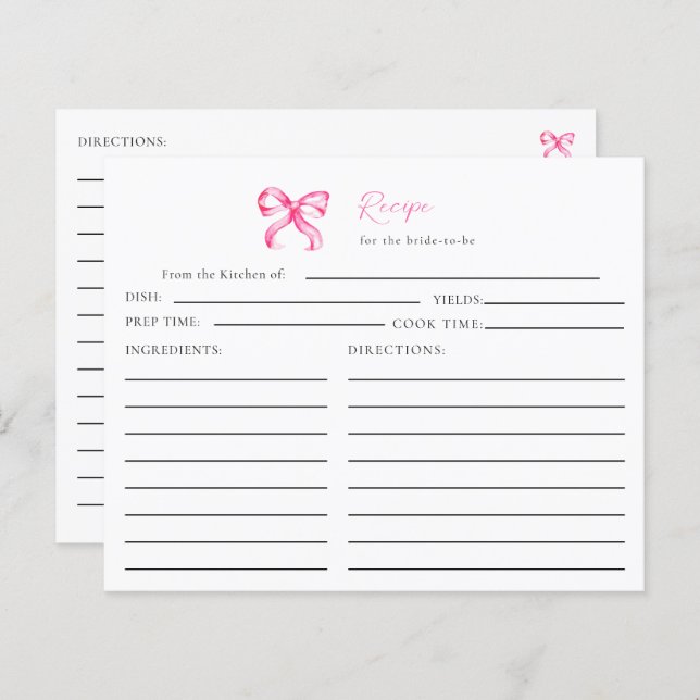 Receita de Chá de panela de coquete de Casando (Frente/Verso)