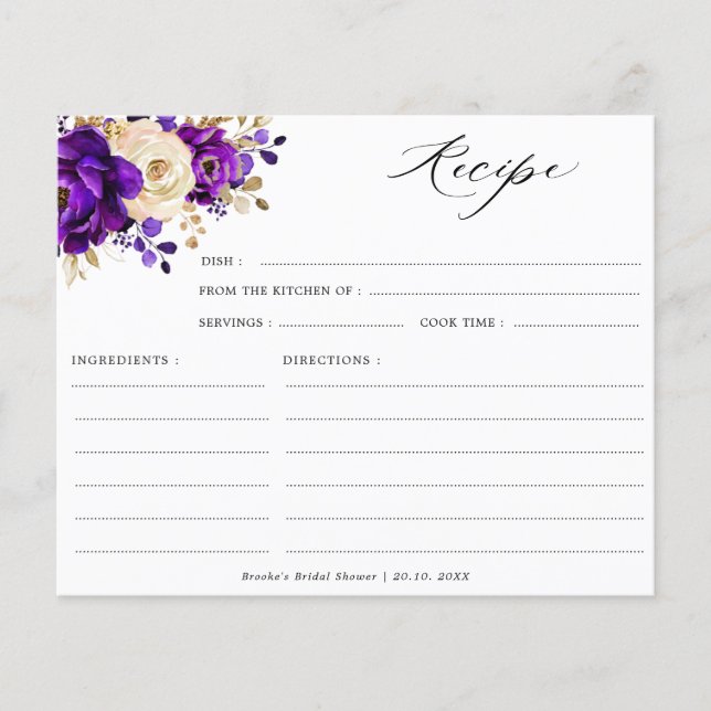 Receita de Chá de panela Dourado violeta roxa real (Frente)