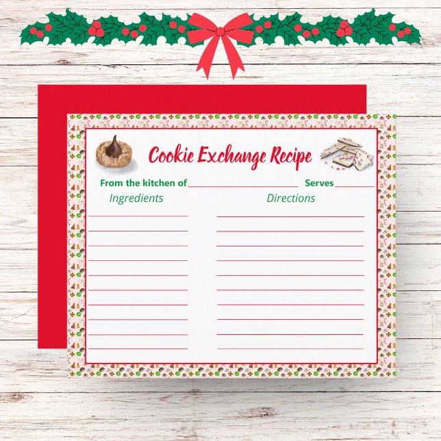 Receita de Troca de Cookies de Natal com Aquarela (Criador carregado)