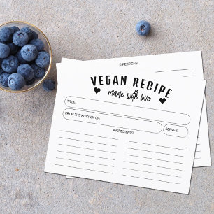 Receita de Vegan minimalista, placa de recebimento