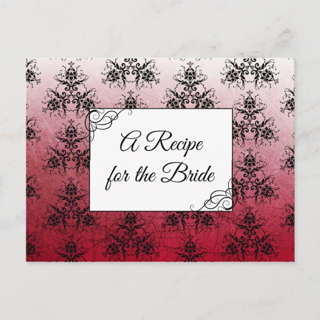 Receita do Cartão de Receita de Casamento de Noiva (Frente)