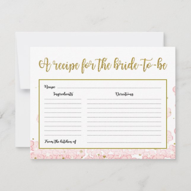 Receita do chá de panela | Floral rosa e Dourada (Frente)