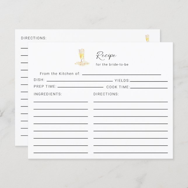 Receita do Chá de panela Prosecco (Frente/Verso)