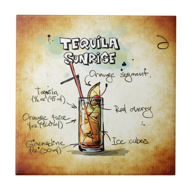 Receita do cocktail do nascer do sol do Tequila (Frente)