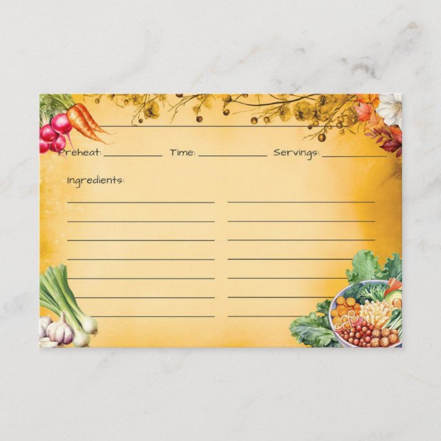 Receita do Sopa do Dia Cartão (Frente)