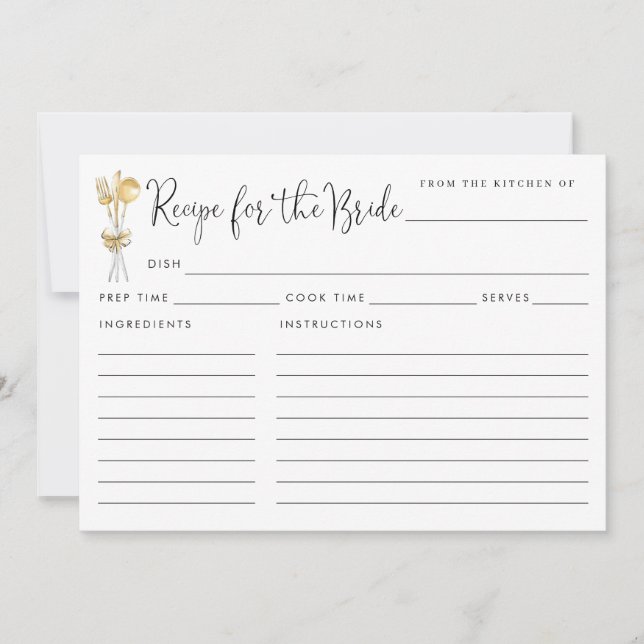 Receita Elegante para a Faixa Dourada dos Utensíli (Frente)