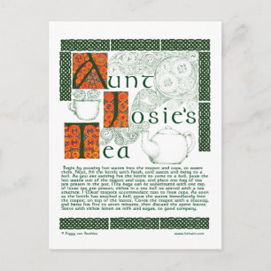 Receita irlandesa de chá em cartões postais de kno