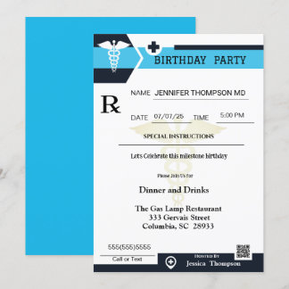 Receita Médica Convite de Aniversário